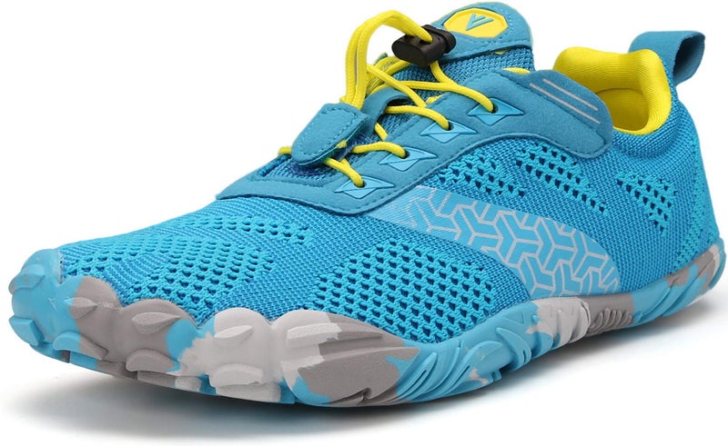 WHITIN Men's Trail Running Shoes Minimalist Barefoot Five Fingers Wide Toe Box Size 13.5 Gym Workout Fitness Zero Drop Minimus Lifting Light Blue 47 - Image 1